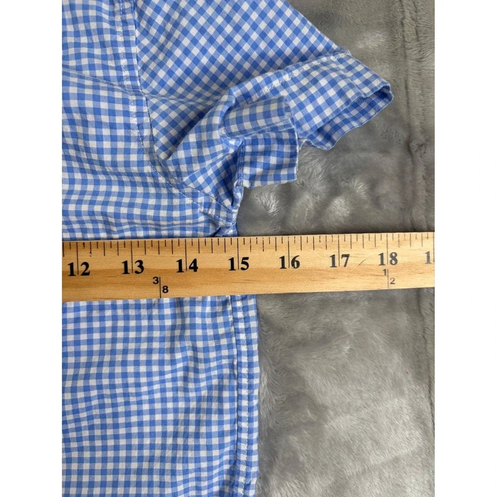 Ralph Lauren Button-Up Size 7 Blue Cotton Blend Short Sleeves